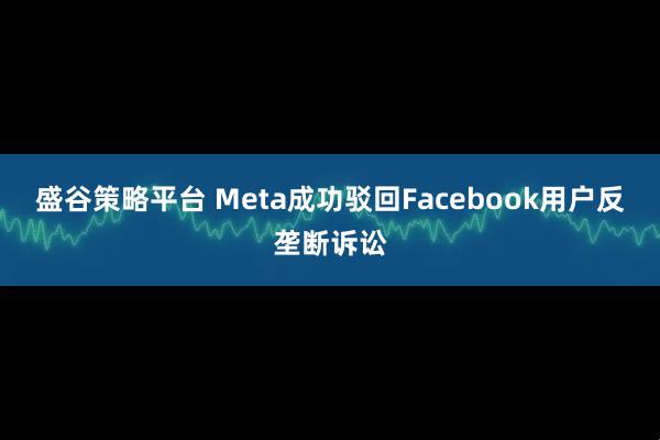 盛谷策略平台 Meta成功驳回Facebook用户反垄断诉讼