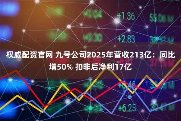 权威配资官网 九号公司2025年营收213亿:同比增50% 扣非后净利17亿
